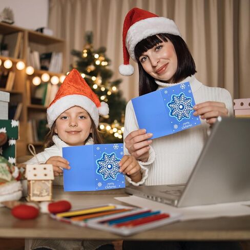 Dispowreath 24 قطعة من مجموعات صنع بطاقات عيد الميلاد DIY مع الأظرف DIY حرفة عيد الميلاد اصنع بطاقات المعايدة الخاصة بك سانتا كلوز لوازم صنع العطلات DIY عيد الميلاد المجيد ديكور الحفلات المفضلة in Saudi Arabia