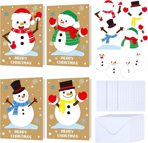 Dispowreath 24 قطعة من مجموعات صنع بطاقات عيد الميلاد DIY مع الأظرف DIY حرفة عيد الميلاد اصنع بطاقات المعايدة الخاصة بك سانتا كلوز لوازم صنع العطلات DIY عيد الميلاد المجيد ديكور الحفلات المفضلة in Saudi Arabia