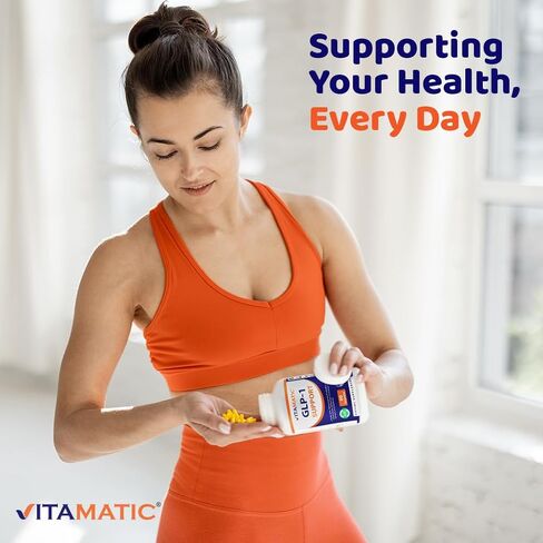 مكمل دعم Vitamatic GLP-1 للرجال والنساء 60 كبسولة - مصنوعة من الأكرمانسيا والبروبيوتيك والبريبايوتك وكلوستريديوم والبربرين والقرفة والشاي الأخضر والكركم واللبأ - عبوتان in Kuwait