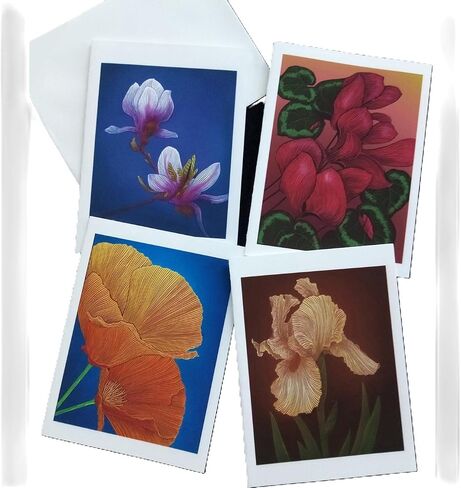 All Occasion Greeting Cards, 5.5" x 7.4" Box of 10 with Envelopes, Choose Floral or Landscape Options, Beautiful Handmade Cards in Saudi Arabia