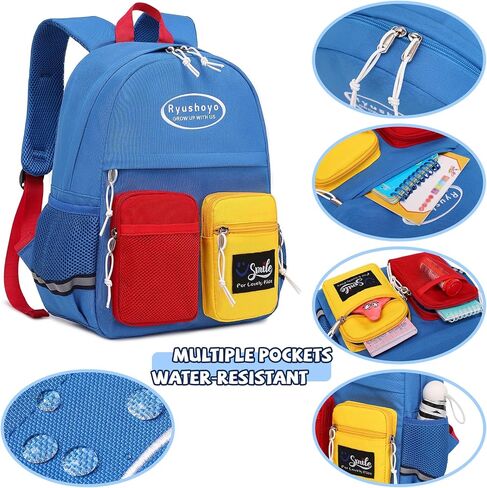 Toddler Backpack for 2-6 Years Boys Girls: 900D Polyester Kids Backpack with Chest Strap & Reflective Strips - Water Resistant Preschool Bag for Daycare, School & Travel-Blue in Saudi Arabia