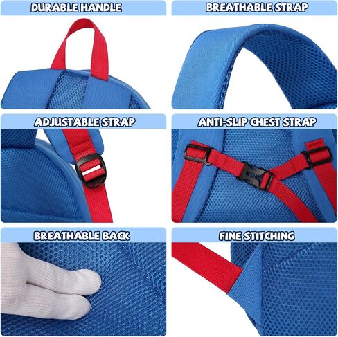 Toddler Backpack for 2-6 Years Boys Girls: 900D Polyester Kids Backpack with Chest Strap & Reflective Strips - Water Resistant Preschool Bag for Daycare, School & Travel-Blue in Saudi Arabia