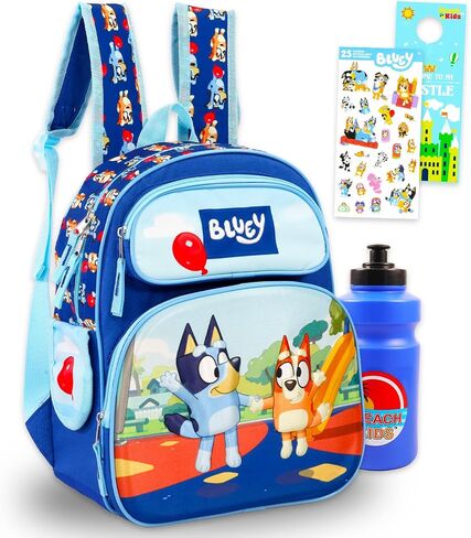 Bluey Mini Backpack for Kids - Bundle with 12" Backpack Purse for Girls Plus Water Bottle, Stickers, More | Bluey Small Bag Set in Saudi Arabia