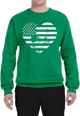 Wild Bobby USA Flag Heart Americana/American Pride Unisex Crewneck Graphic Sweatshirt in Saudi Arabia