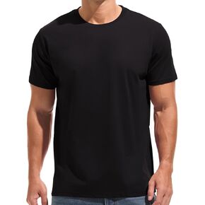 KLIEGOU Men's T-Shirts - Premium Cotton Vertical Grain Texture Tees - 75% Cotton Micro-Stretch 190 GSM Crew Neck T Shirt in Saudi Arabia