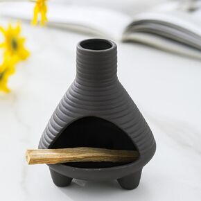 Ceramic Palo Santo Holder Burner, Handmade Incense Burner, Cone Ash Catcher Smudge Bowl for Meditation Yoga Home Decor Incense Holder, Black in Saudi Arabia
