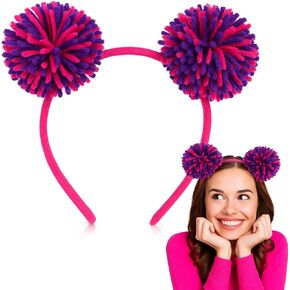 Pom Poms Headbands Bear Ears Headband with Plush Ball for Halloween in Kuwait