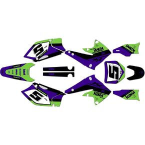 Graphics Kit for Kawasaki KX250F (2004-2005) Venom Series Green Gray 9 Mil-Dirt bike Custom Racing Graphics Decals Stickers Kit, no-plastics in Saudi Arabia