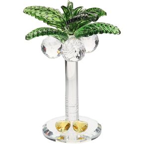Crystal Coconut Tree Mini Palm Tree Tropical Tree Figurine Artificial Model Tree Table Centerpiece Blown Glass Paperweight for Home Decoration in Saudi Arabia