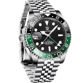 تصميم باجاني GMT 40 ملم حركة NH34 أوتوماتيكية إطار سيراميك منطقة زمنية مزدوجة عرض التاريخ 100 متر مقاومة للماء مضيئة ساعة عمل رياضية هدايا للرجال in Kuwait