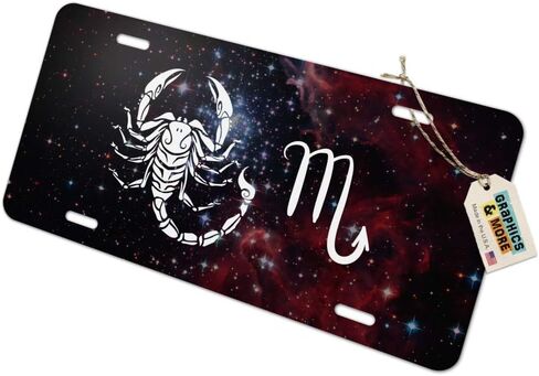 GRAPHICS & MORE Scorpio Scorpion Zodiac Sign Horoscope in Space Novelty Metal Vanity Tag License Plate in Saudi Arabia