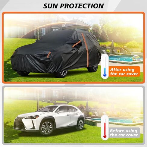 غطاء لسيارة Lexus UX200 UX250h UX300h، غطاء UX مناسب حسب الطلب 2019-2025، غطاء سيارة SUV مع سحاب باب/شريط عاكس/جيوب مرآة/أشرطة مقاومة للرياح، أغطية خارجية كاملة للحماية من الغبار والشمس in Saudi Arabia