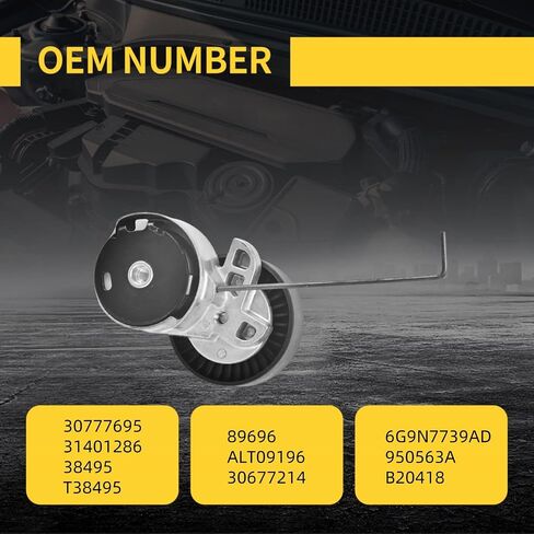 Drive Belt Tensioner 38495 Fit for Land Rover 2008-2012 LR2 L6 3.2L, For Volvo XC90/XC60/S60/S80/V60/V70/XC70 2007-2016 L6 3.0L/3.2L Pulley Tensioners 89696 in Saudi Arabia