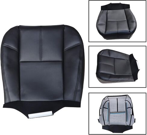 غطاء مقعد جلدي بديل للسائق أو الركاب باللون الأسود من FZJDSD متوافق مع Chevy Silverado Tahoe Avalanche Suburban GMC Sierra Yukon 2007 2008 2009 2010 2011 2012 2013 2014 in Saudi Arabia