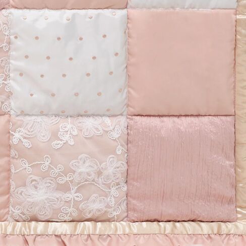 طقم سرير أطفال مكون من 4 قطع من The Peanutshell للفتيات - طقم سرير أطفال لحديثي الولادة والرضع والأطفال الصغار ديكور مع ملاءتي سرير أطفال وكشكشة من الغبار ولحاف سرير الأطفال - غريس in Kuwait