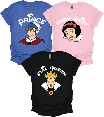 قمصان الأقزام السبعة، تي شيرت مخصص بياض الثلج والأمير والملكة الشريرة والأقزام السبعة in Kuwait