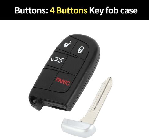 X AUTOHAUX Key Shell Case Keyless Entry Remote Key Fob Replacement Case for Dodge Journey 2011-2020 for Dodge Charger 2011-2018 4 Buttons in Saudi Arabia
