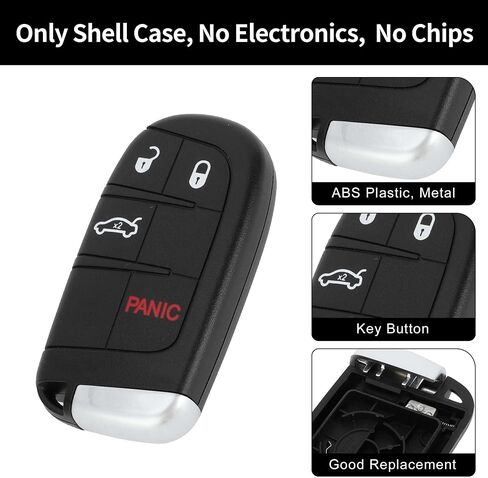 X AUTOHAUX Key Shell Case Keyless Entry Remote Key Fob Replacement Case for Dodge Journey 2011-2020 for Dodge Charger 2011-2018 4 Buttons in Saudi Arabia