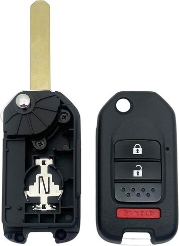 Midified Folding Key Fob Cover Shell fit for Honda 2013-2016 Accord , 2015-2016 CR-V, 2016-2017 HR-V ,Civic 2013-2015 Crosstour Key Fob (FCC: MLBHLIK6-1T) (4 Button) in Saudi Arabia