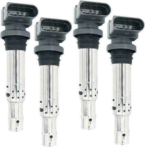 Set of 4 Ignition Coil Pack Compatible With Audi A1 A2 A3 Volkswagen Beetle Bora EOS Golf IV V VI Jetta III IV Polo Scirocco 1.2 1.4 1.6 TFSI 1998-2018 Replaces OEM 036905100A 036905715H (4) in Kuwait