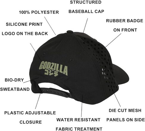Godzilla Rubber Badge Adult Structured Baseball Cap with Mesh Panels in Saudi Arabia