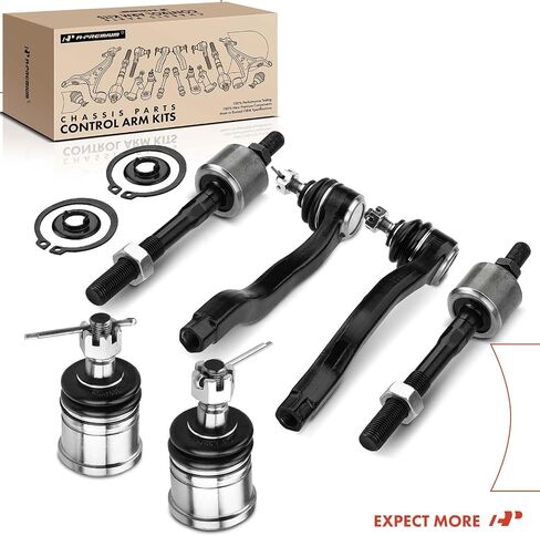 A-Premium Set of 6, Front Lower Ball Joint, Inner Outer Tie Rod End, Compatible with Honda Civic 1988-1991, CRX 1988-1991 in Saudi Arabia