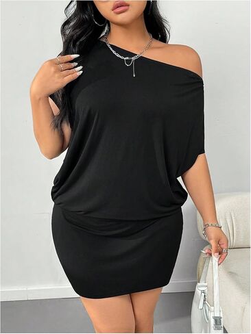 Verdusa Women's Plus Size Off The Shoulder Dress Going Out Party Mini Bodycon Dresses in Saudi Arabia