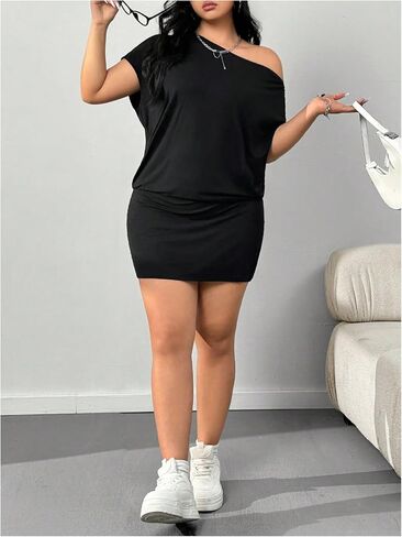 Verdusa Women's Plus Size Off The Shoulder Dress Going Out Party Mini Bodycon Dresses in Saudi Arabia