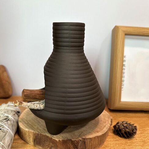 Ceramic Palo Santo Holder Burner, Handmade Incense Burner, Cone Ash Catcher Smudge Bowl for Meditation Yoga Home Decor Incense Holder, Black in Saudi Arabia