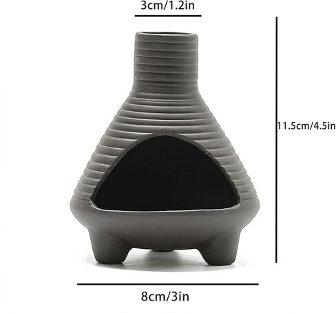 Ceramic Palo Santo Holder Burner, Handmade Incense Burner, Cone Ash Catcher Smudge Bowl for Meditation Yoga Home Decor Incense Holder, Black in Saudi Arabia