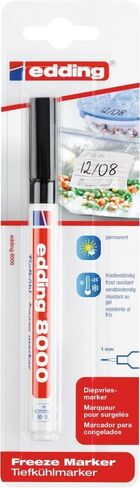 edding 8000 freeze marker - black - 1 frost-resistant marker - round nib 1 mm - for labelling freezer bags and freezer containers - ideal for cold stores, laboratories, Tupperware, freezers. in Saudi Arabia