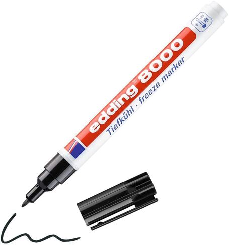 edding 8000 freeze marker - black - 1 frost-resistant marker - round nib 1 mm - for labelling freezer bags and freezer containers - ideal for cold stores, laboratories, Tupperware, freezers. in Saudi Arabia