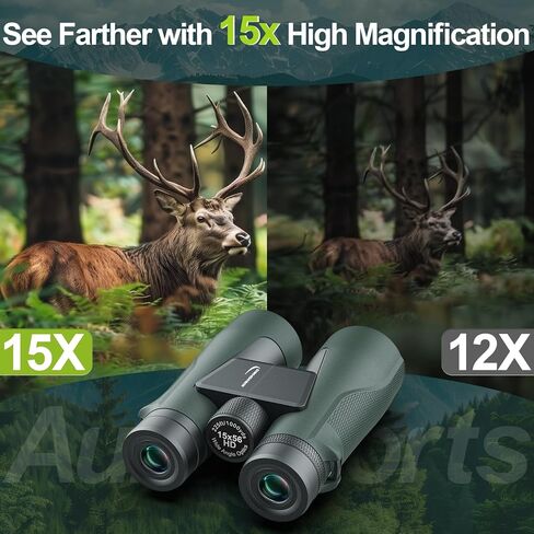 Aurosports 10X25 Compact Binoculars for Adults - Large View High Powered Binoculars for Kids Bird Watching - Easy Focus HD Binoculars Lightweight Binocular for Sports Hunting in Kuwait