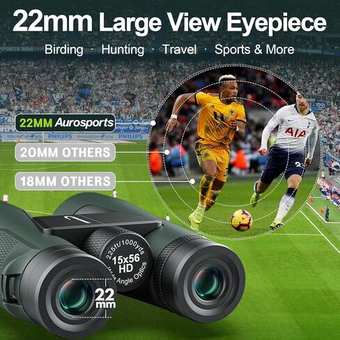 Aurosports 10X25 Compact Binoculars for Adults - Large View High Powered Binoculars for Kids Bird Watching - Easy Focus HD Binoculars Lightweight Binocular for Sports Hunting in Kuwait
