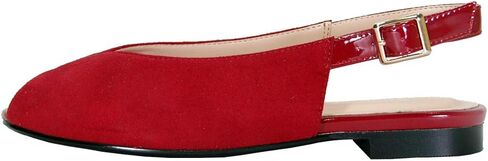 Peerage Kelsey Women's Wide Width Peep Toe Slingback Comfort Suede Flats in Saudi Arabia