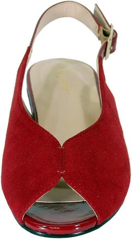 Peerage Kelsey Women's Wide Width Peep Toe Slingback Comfort Suede Flats in Saudi Arabia