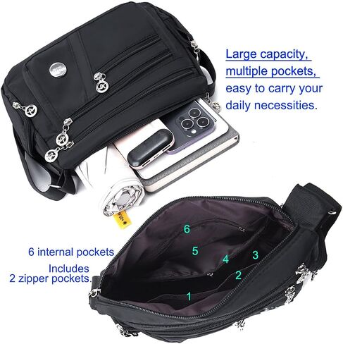 Crossbody Bags for Women, Women Shoulder Handbag Roomy Multiple Pockets Bag Ladies Crossbody Purse Fashion Tote in Saudi Arabia