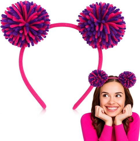 Pom Poms Headbands Bear Ears Headband with Plush Ball for Halloween in Saudi Arabia