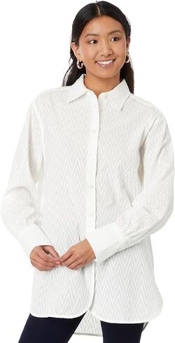 Tommy Hilfiger Women's Long Sleeve Chevron Dobby Tunic in Saudi Arabia