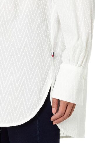 Tommy Hilfiger Women's Long Sleeve Chevron Dobby Tunic in Saudi Arabia