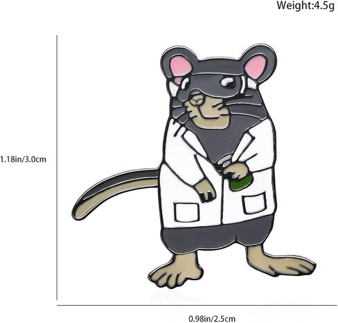 Dr's gift Science Mouse Pins Brooch Lab Rat Doctor Pin Lapel Backpacks Badge Fun Biology Jewelry Gifts for Scientists Teachers Animal Researchers in Saudi Arabia