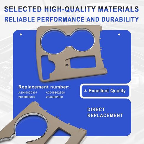 A2046800307 A2046802308 Center Console Cup Holder Trim Cover Compatible with Mercedes-Benz C180 C200 C220 C230 C250 C280 C300 C350 E250 E300 E350 C207 S204 W204(Beige) in Saudi Arabia