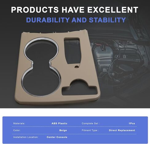 A2046800307 A2046802308 Center Console Cup Holder Trim Cover Compatible with Mercedes-Benz C180 C200 C220 C230 C250 C280 C300 C350 E250 E300 E350 C207 S204 W204(Beige) in Saudi Arabia