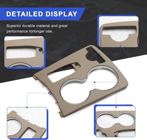 A2046800307 A2046802308 Center Console Cup Holder Trim Cover Compatible with Mercedes-Benz C180 C200 C220 C230 C250 C280 C300 C350 E250 E300 E350 C207 S204 W204(Beige) in Saudi Arabia