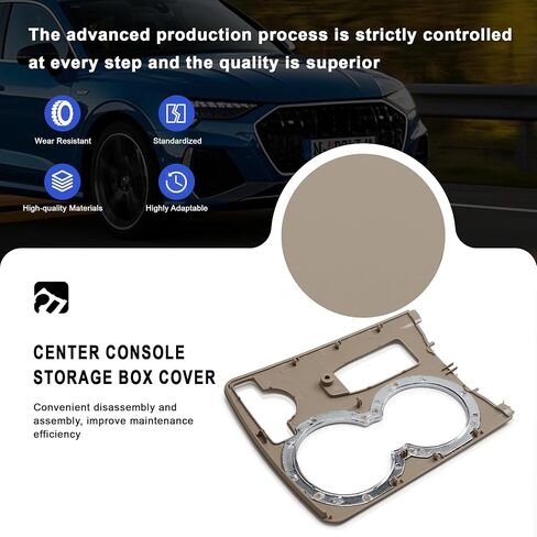 A2046800307 A2046802308 Center Console Cup Holder Trim Cover Compatible with Mercedes-Benz C180 C200 C220 C230 C250 C280 C300 C350 E250 E300 E350 C207 S204 W204(Beige) in Saudi Arabia