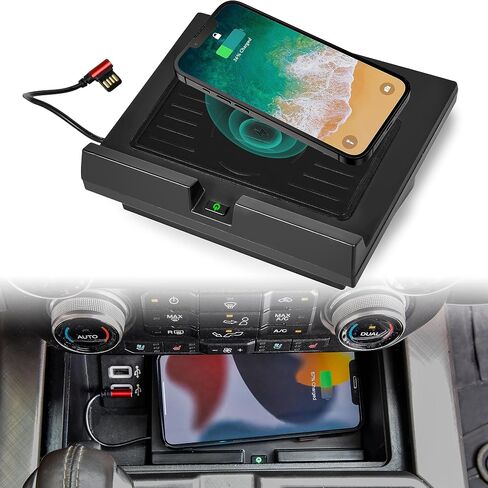 لوحة شحن لاسلكية لسيارة Ford F150 18-23، لوحة شحن لاسلكية لوحدة التحكم المركزية للهواتف الذكية لملحقات Ford F-150 2018-2023 in Saudi Arabia
