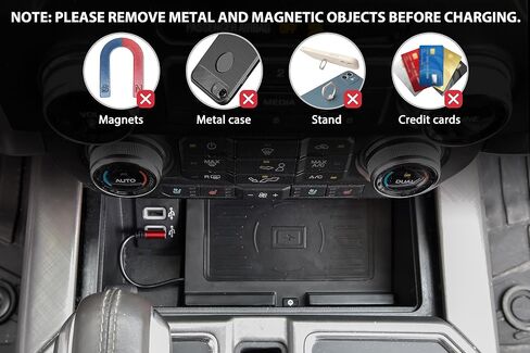 لوحة شحن لاسلكية لسيارة Ford F150 18-23، لوحة شحن لاسلكية لوحدة التحكم المركزية للهواتف الذكية لملحقات Ford F-150 2018-2023 in Saudi Arabia