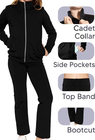 STRETCH IS COMFORT Girl’s Cadet Jacket and Jogger Sweatsuit Set | Child 4-16 in Kuwait