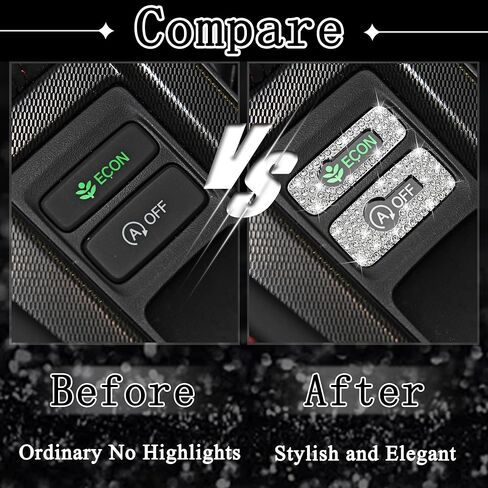 TOMALL Bling Accessories Compatible with Honda Accord 11th 2024 2025 for Civic Automatic Start/Stop and Energy Saving Button Cover Crystal Centre Console Gear Panel Button Cover Trims for Car (2pcs) in Saudi Arabia