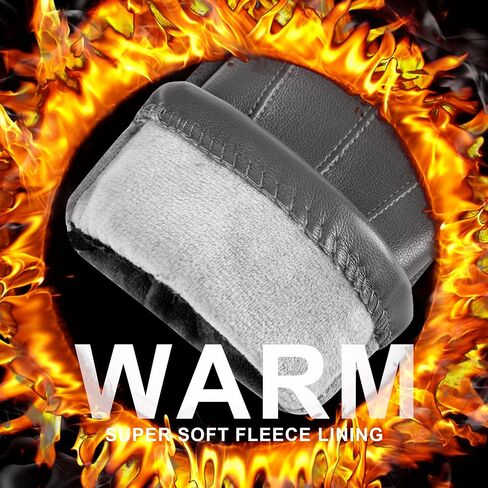 Winter Fashion Leather Gloves for Men, Finger Touchscreen Texting Wool Lined Warm Windproof Suede Driving Gloves in Saudi Arabia